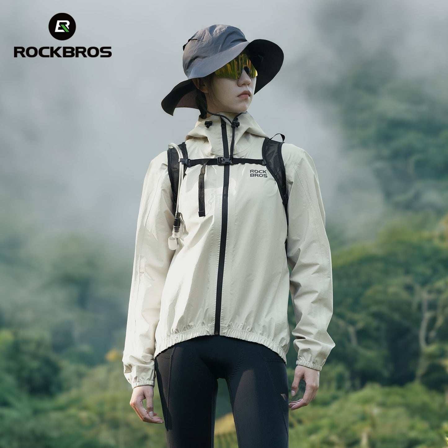 ROCKBROS Men's Cycling Running Windbreaker Windproof Jacket Lightweight High Visibility