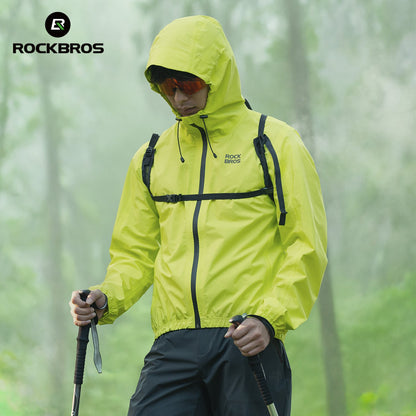 ROCKBROS Men's Cycling Running Windbreaker Windproof Jacket Lightweight High Visibility