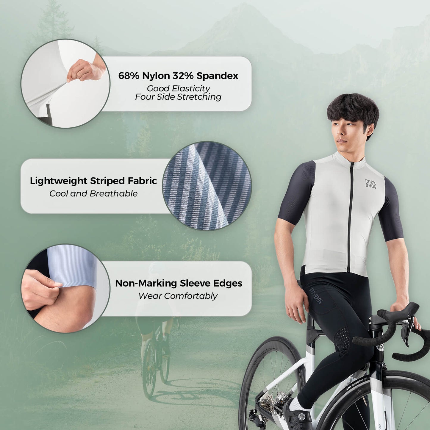 Men's Breathable Short-Sleeve Cycling Jersey