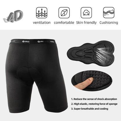 ROCKBROS Men's Cycling Shorts 4D Padded Compression Shorts