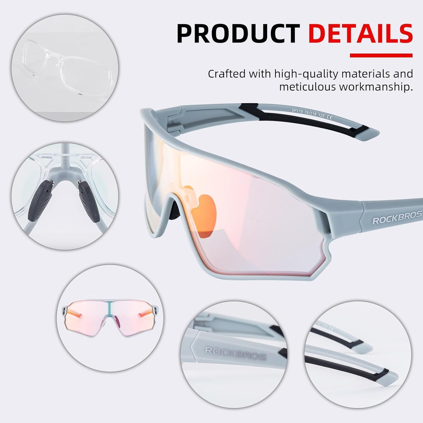 ROCKBROS Polarized Sunglasses UV Protection for Women Men Cycling