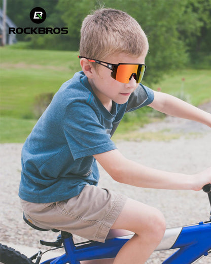 ROCKBROS Polarized Youth Kids UV400 Cycling Sports Sunglasses for Boys Girls Age 8-14