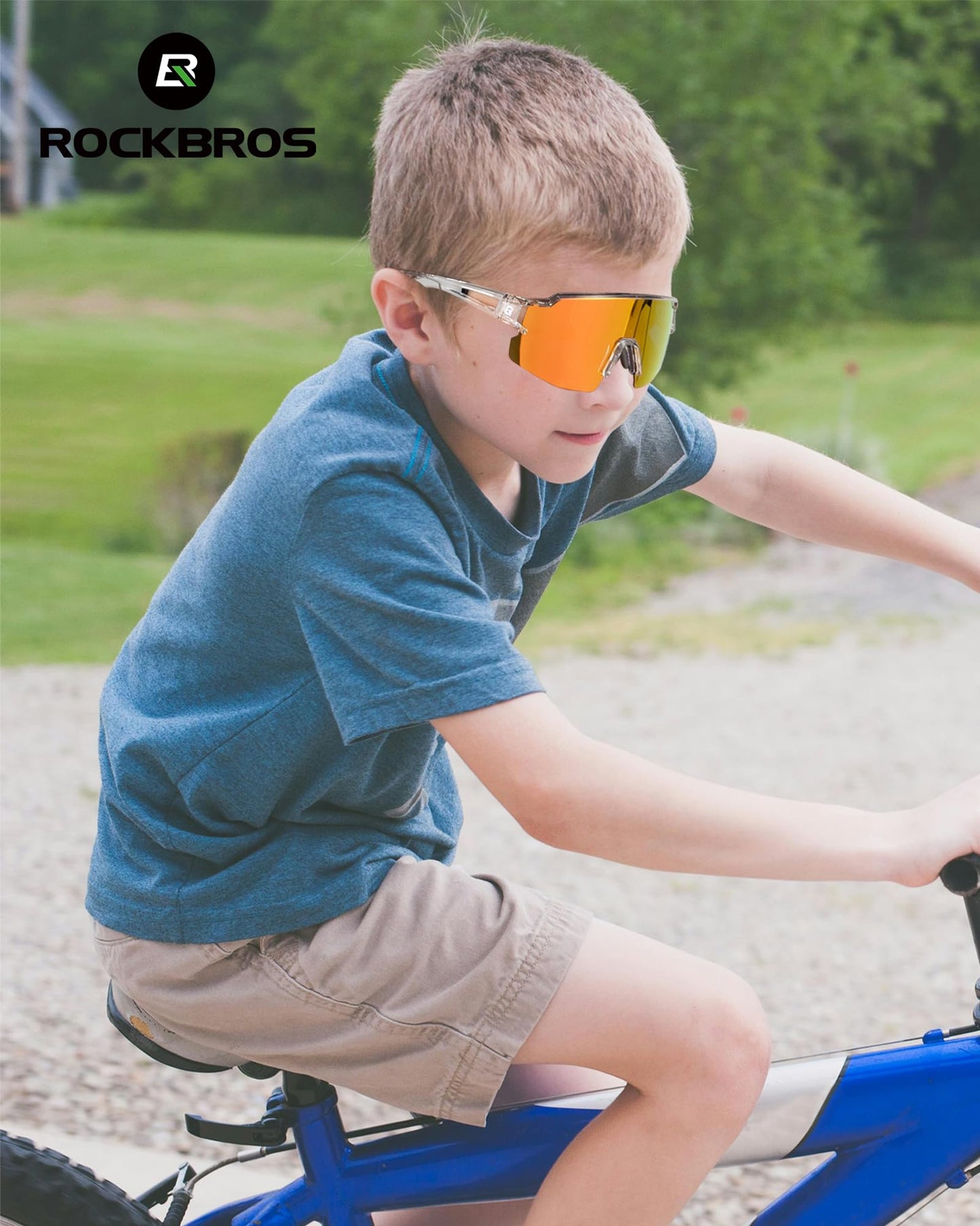 ROCKBROS Polarized Youth Kids UV400 Cycling Sports Sunglasses for Boys Girls Age 8-14