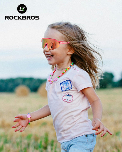 ROCKBROS Polarized Youth Kids UV400 Cycling Sports Sunglasses for Boys Girls Age 8-14