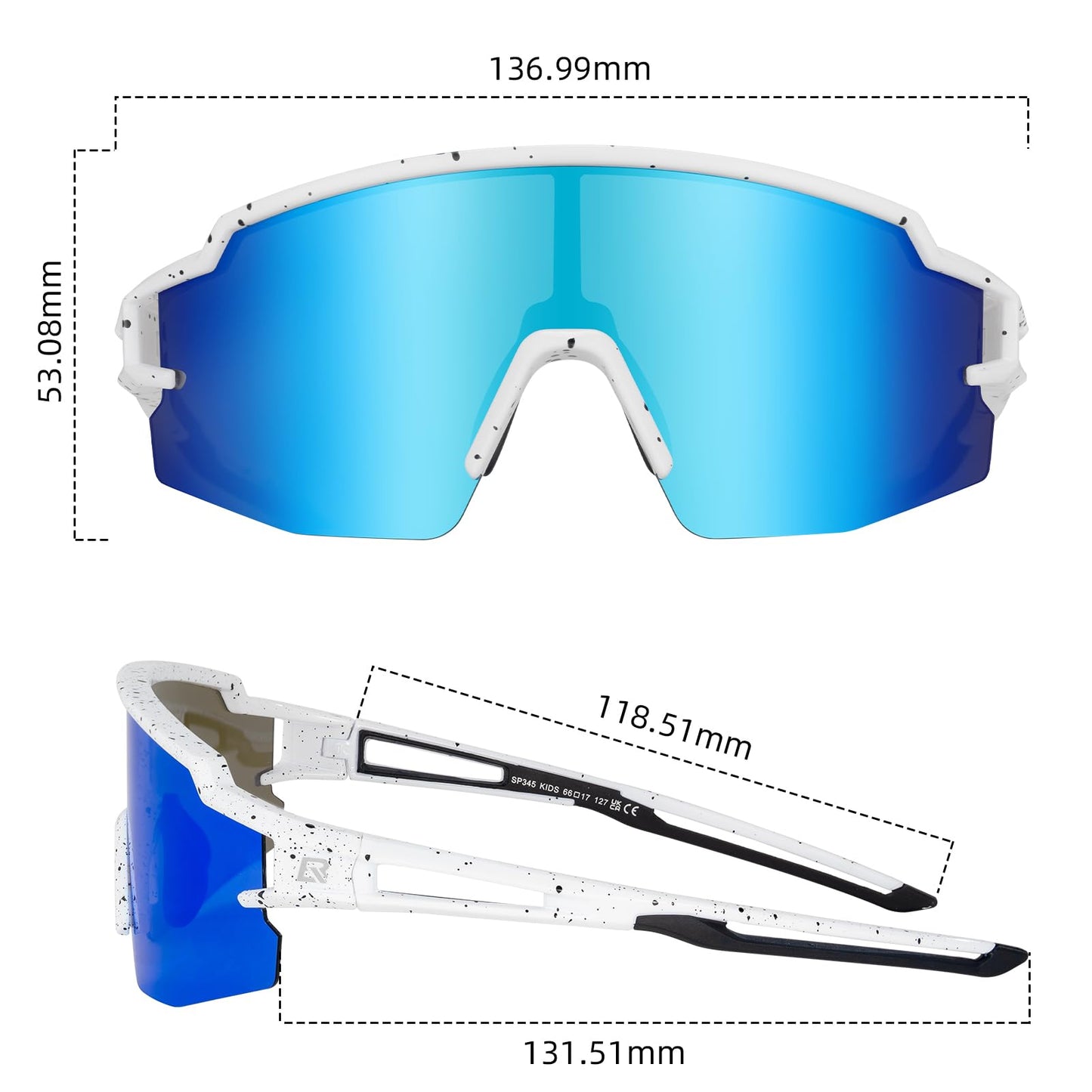 ROCKBROS Polarized Youth Kids UV400 Cycling Sports Sunglasses for Boys Girls Age 8-14