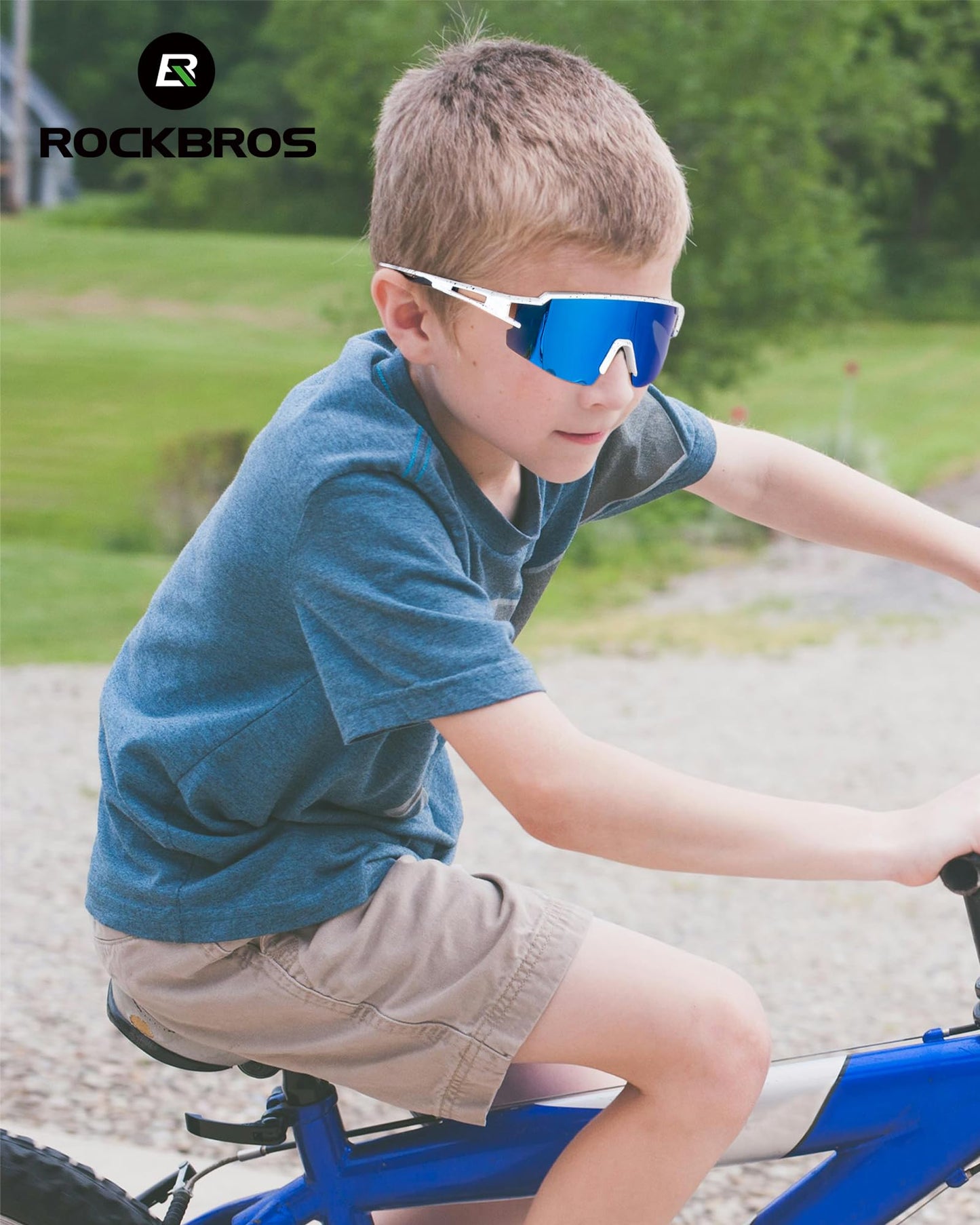 ROCKBROS Polarized Youth Kids UV400 Cycling Sports Sunglasses for Boys Girls Age 8-14