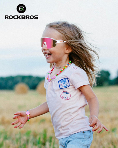 ROCKBROS Polarized Youth Kids UV400 Cycling Sports Sunglasses for Boys Girls Age 8-14