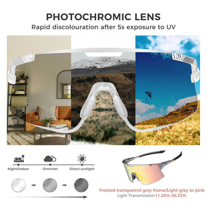 ROAD-TO-SKY BOUNDLESS Photochromic Cycling Glasses 3 Lens Set