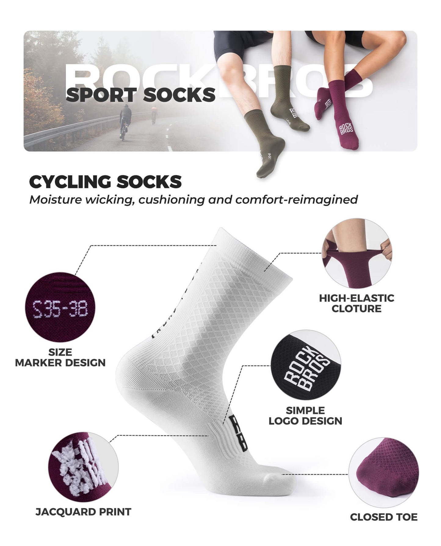 ROAD-TO-SKY Breathable Cycling Socks