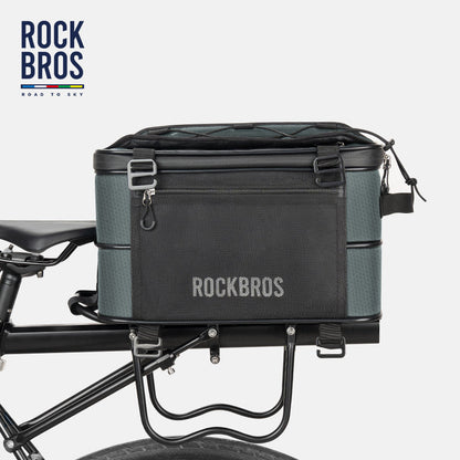 ROCKBROS Road to Sky Foldable Trunk Bag – 16.8L Expandable Bike Rack Bag