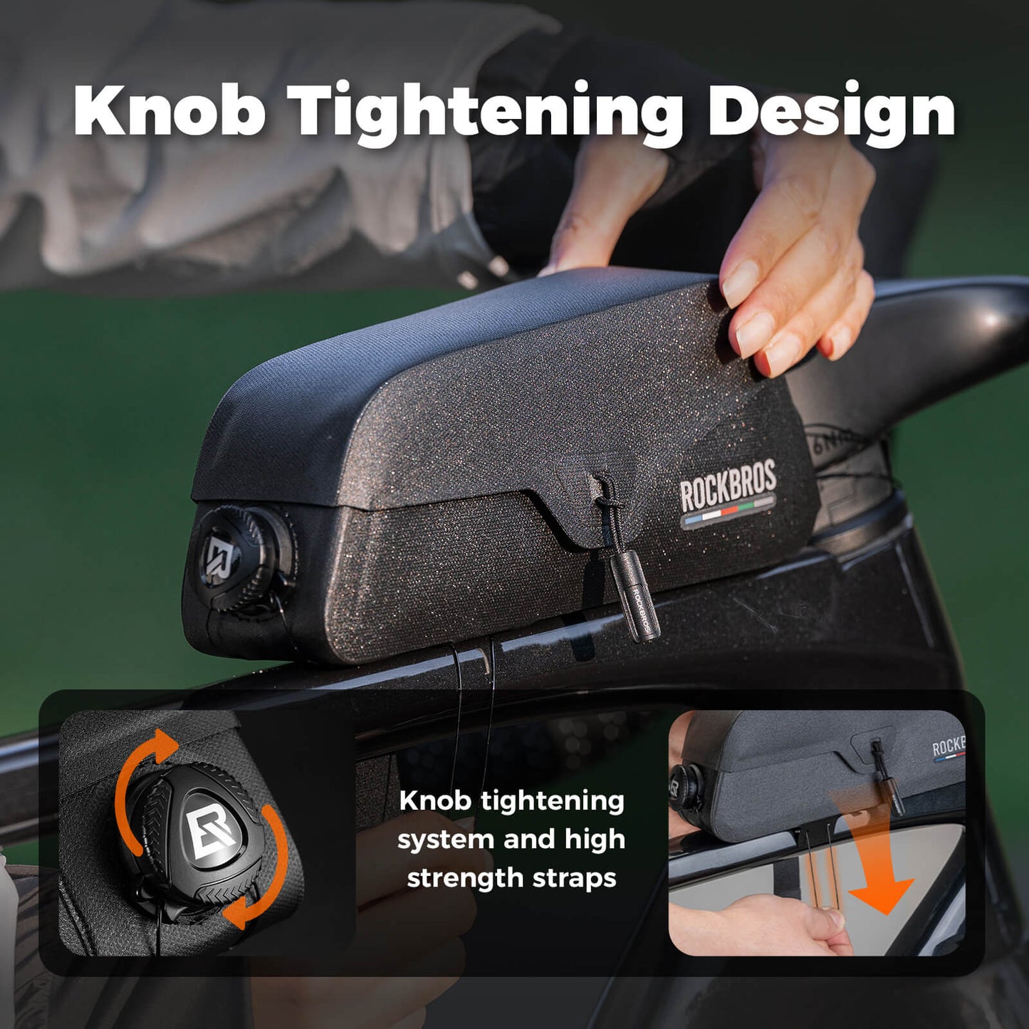 Road To Sky 100% Waterproof Magnetic Top Tube Bike Frame Bag – 0.6L/0.9L