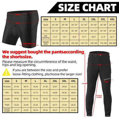 ROCKBROS Breathable Cycling Trousers 2 in 1 With Quick-Drying Padding