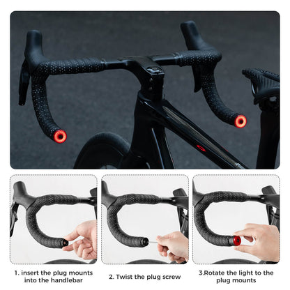 ROCKBROS R0 Smart Bike Rear & Handlebar End Light - Waterproof