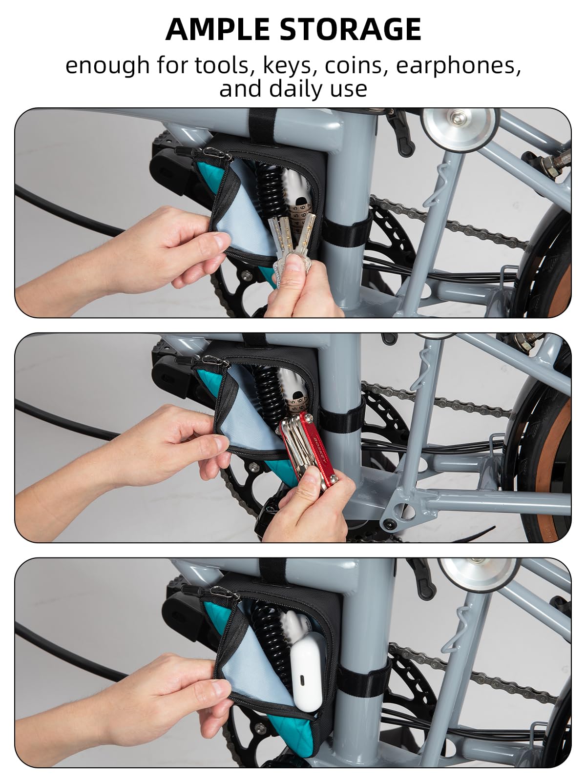 Compact Triangle Bike Tool Storage Bag