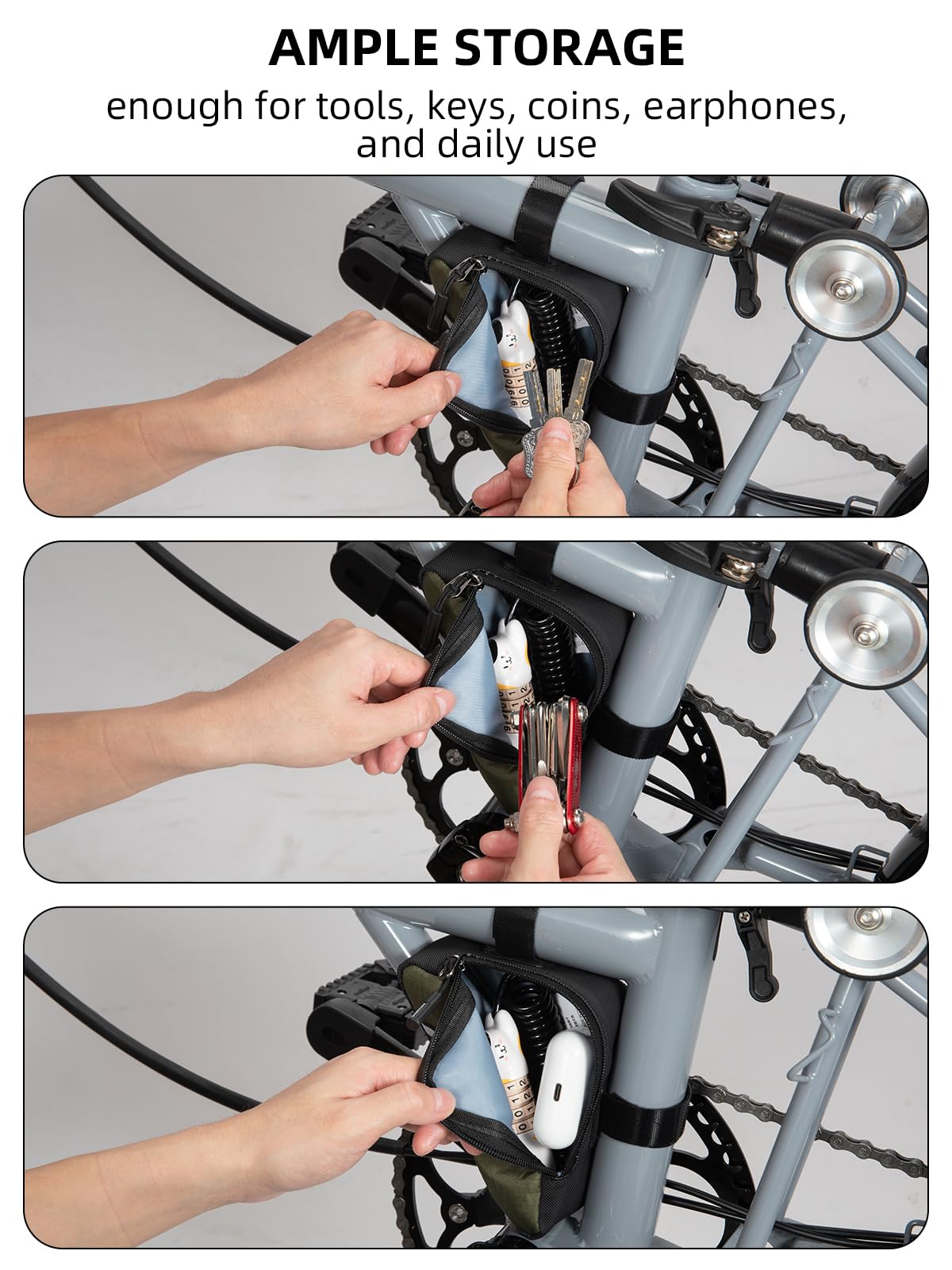 Compact Triangle Bike Tool Storage Bag