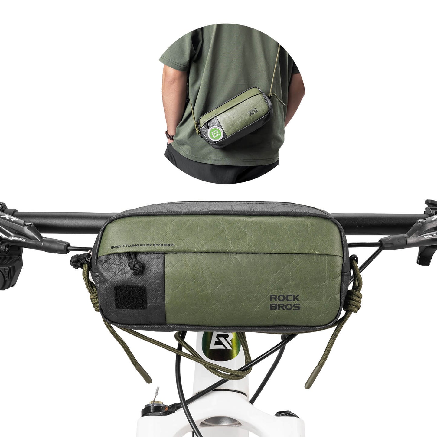 Bike Handlebar Bag with Shoulder Strap - 1.5L