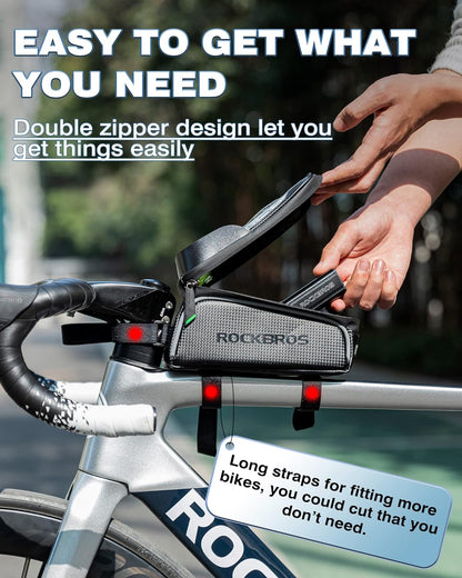 ROCKBROS Waterproof Bike Frame Bag for Phones & Gear - Triathlete Store