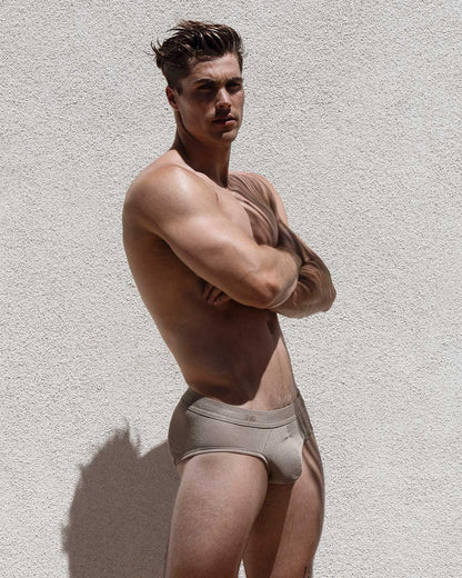 Rough Knit Mid Rise Brief Sardinia Tan