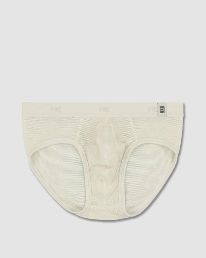 Rough Knit Mid Rise Brief Bone