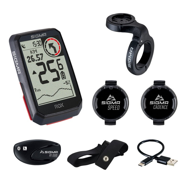 SIGMA GPS Bike Computer - ROX 4.0 Black, Sensor Set