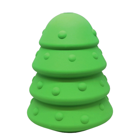 Christmas Tree eDispenser Durable Rubber Chew Toy & Treat Dispenser