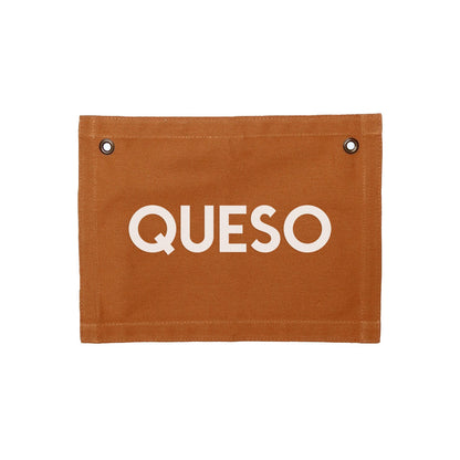 Queso Small Canvas Flag