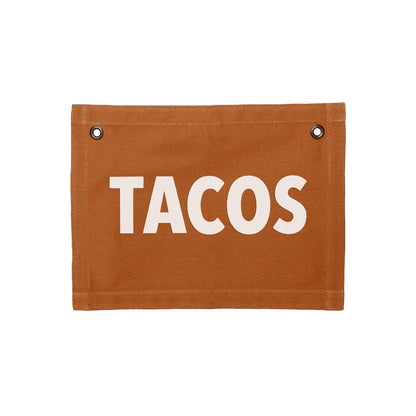 Tacos Small Canvas Flag