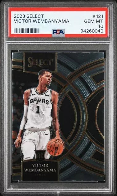 Graded 2023 Panini Select Victor Wembanyama #121 Rookie RC Basketball Card PSA 10 Gem Mint