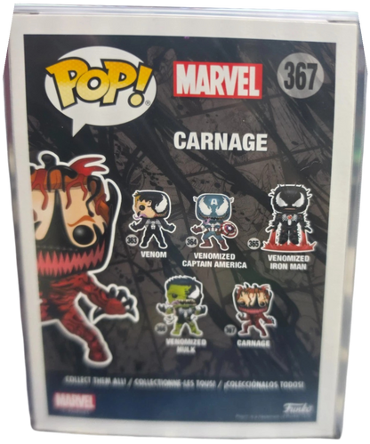 Funko Pop: Marvel -Spiderman Carnage#367 Sam De La Rosa Autographed w/COA