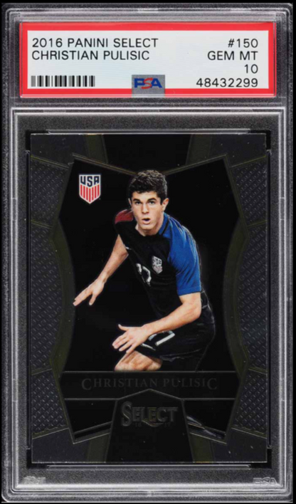 Graded 2016 Panini Select Christian Pulisic #150 Soccer Card PSA 10 Gem Mint