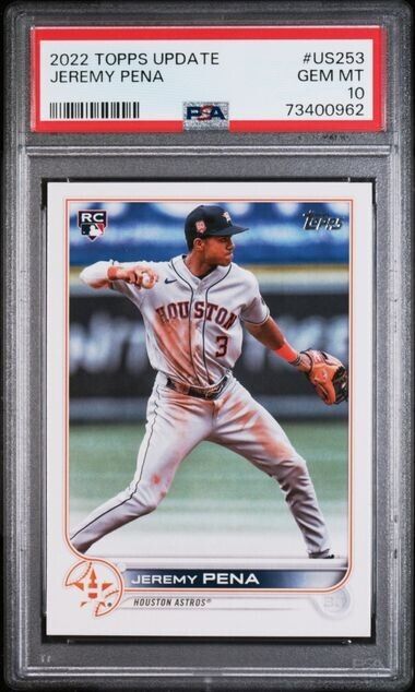 Graded 2022 Topps Update Jeremy Pena #US253 Rookie RC Baseball Card PSA 10 Gem Mint