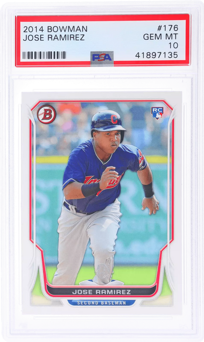 Graded 2014 Topps Bowman Jose Ramirez #176 Rookie RC Baseball Card PSA 10 Gem