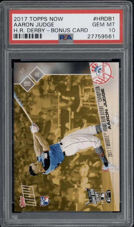Graded 2017 Topps Now Aaron Judge #HRDB1 Home Run Derby Bonus Card Rookie RC Baseball Card PSA 10 Gem Mint