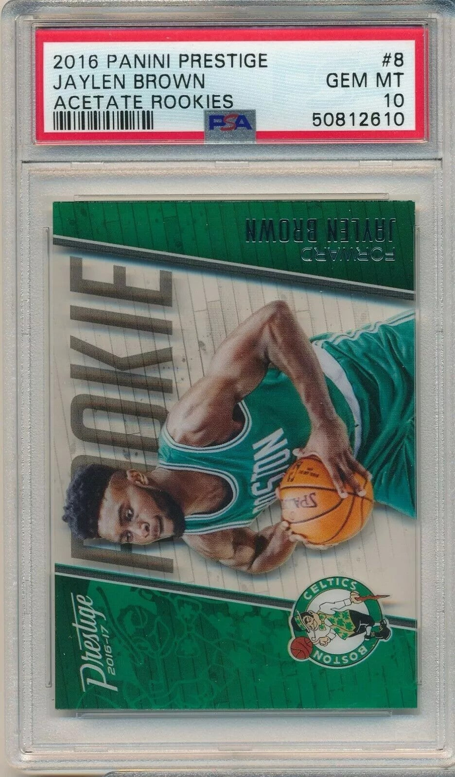 Graded 2016 Panini Prestige Jaylen Brown #8 Acetate Rookies Rookie RC Basketball Card PSA 10 Gem Mint