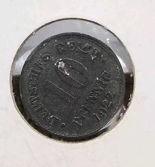 1922 German Empire 10 Pfennig Extremely Fine