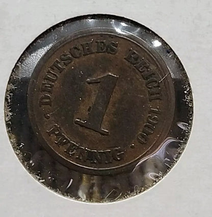 1900 F German Empire 1 Pfennig Extremely Fine