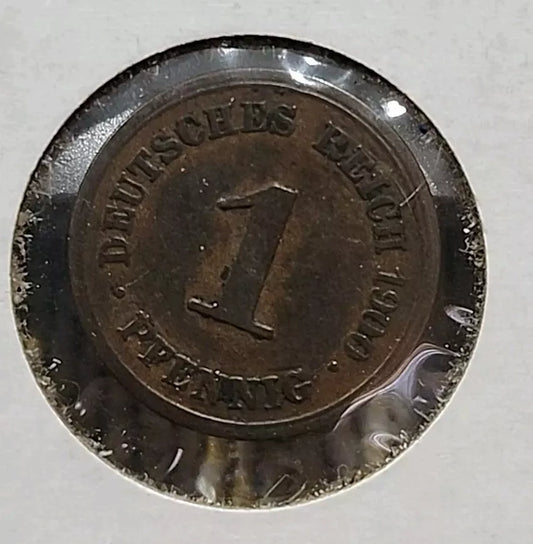 1900 F German Empire 1 Pfennig Extremely Fine
