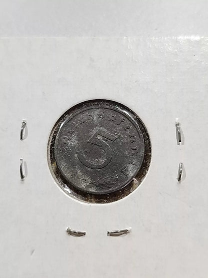 1943 G Nazi Germany 5 Pfennig