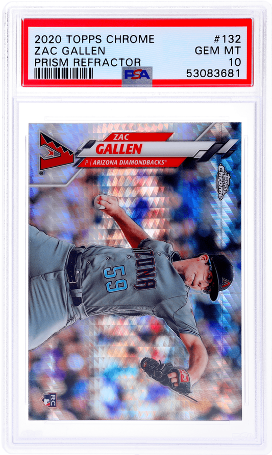 Graded 2020 Topps Chrome Zac Gallen #132 Prism Refractor Rookie RC Baseball Card PSA 10 Gem Mint