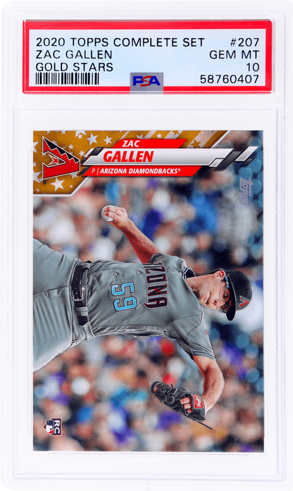 Graded 2020 Topps Complete Set Zac Gallen #207 Gold Stars Rookie RC Baseball Card PSA 10 Gem Mint