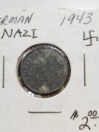 1943 G Nazi Germany 5 Pfennig