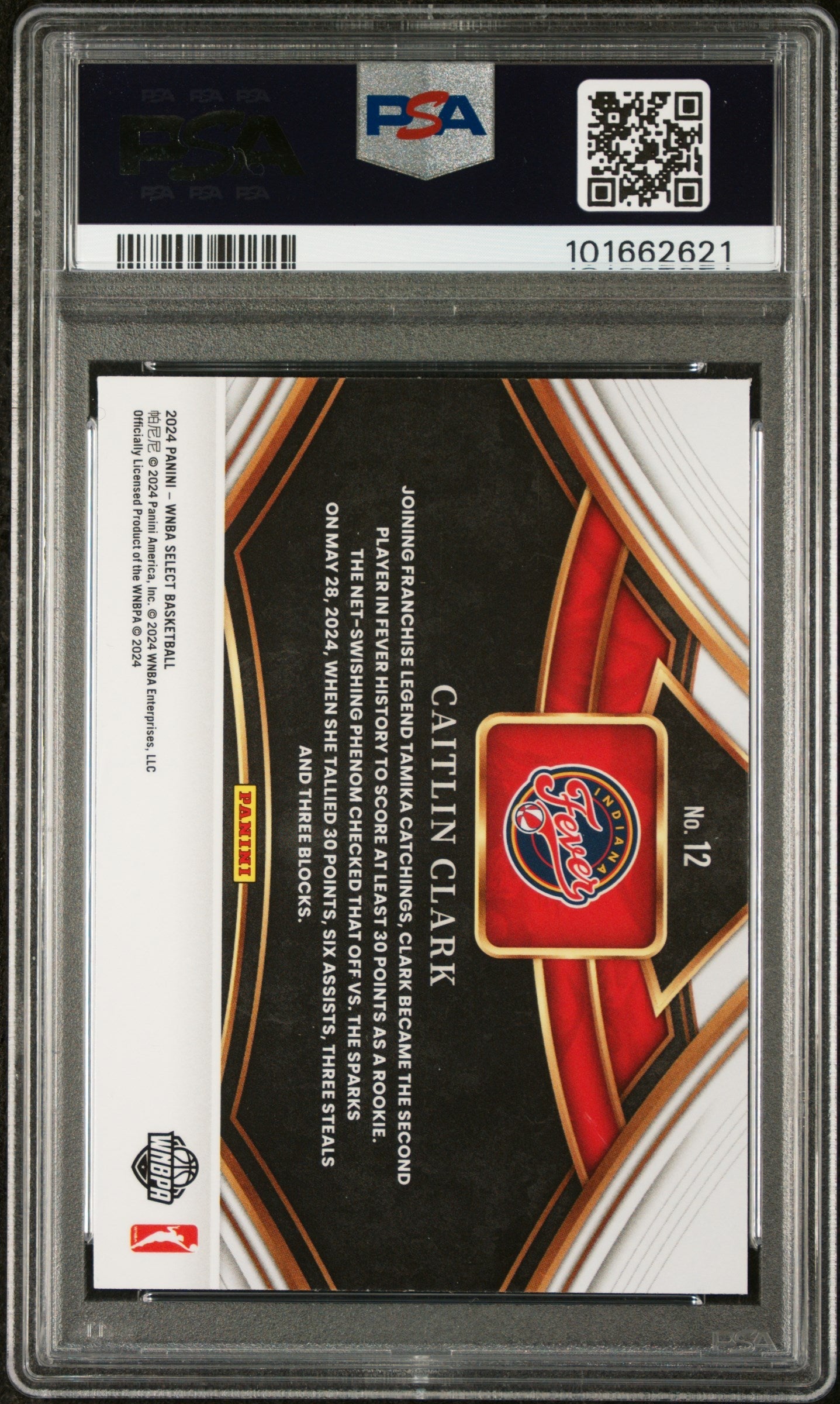 Graded 2024 Panini Select WNBA Caitlin Clark #12 Snapshots Rookie RC Basketball Card PSA 10 Gem Mint