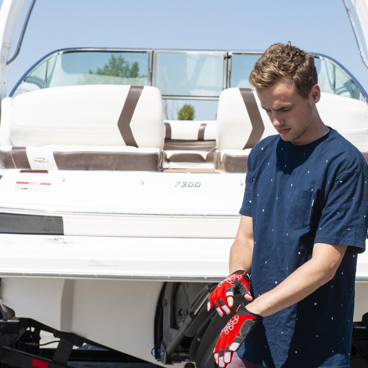 Sailing Gloves 2 Cut Fingers Unisex For Kayaking, Water Sports 8683