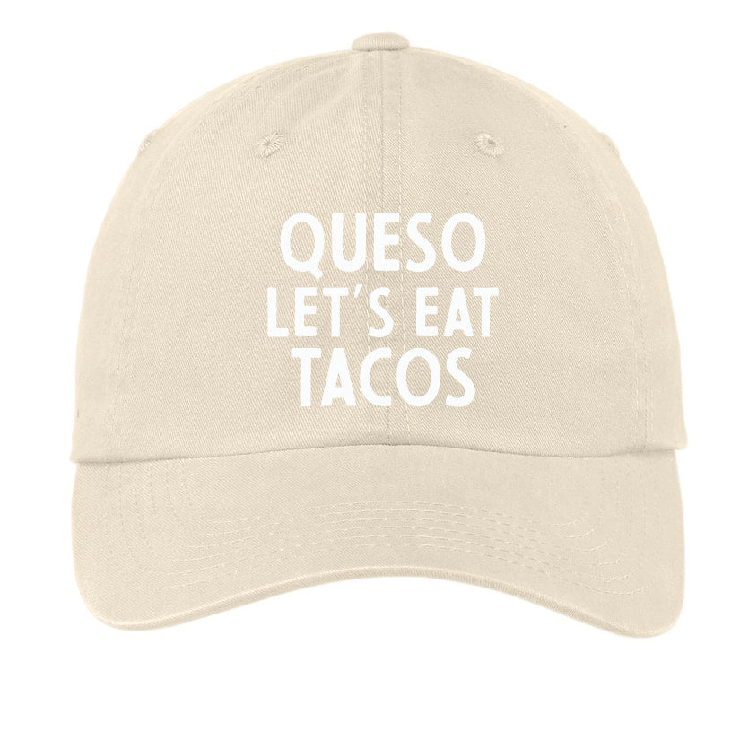Queso Let's Eat Tacos Baseball Cap