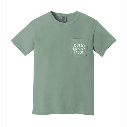 Queso Let's Eat Tacos Pocket Tee