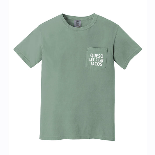 Queso Let's Eat Tacos Pocket Tee