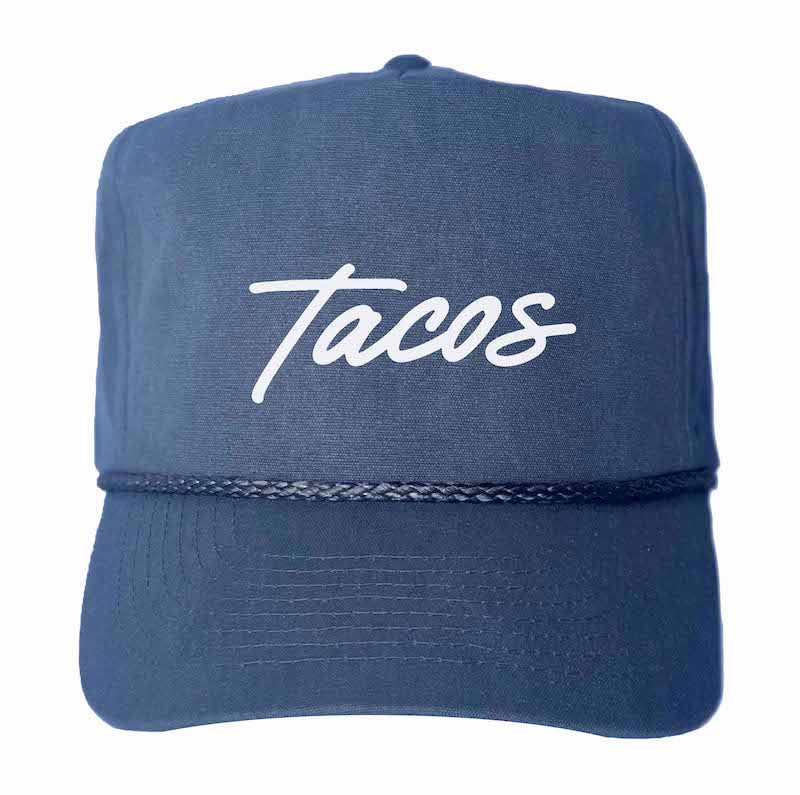 Tacos Cursive Canvas Trucker