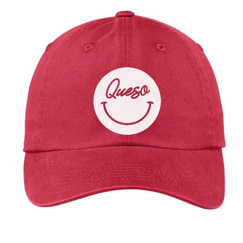 Queso Cursive Smile Baseball Cap