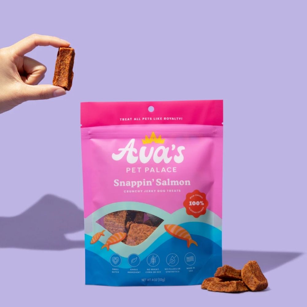 Ava's Pet Palace Crunchy Jerky Dog Treats - Snappin' Salmon Treats (4 oz)