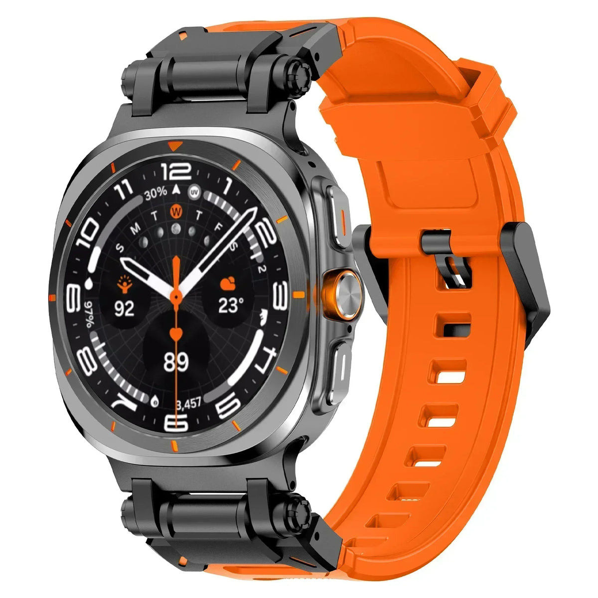 Samsung Galaxy Watch8, 8 Classic & 9 Rubber Band with Metal Hardware